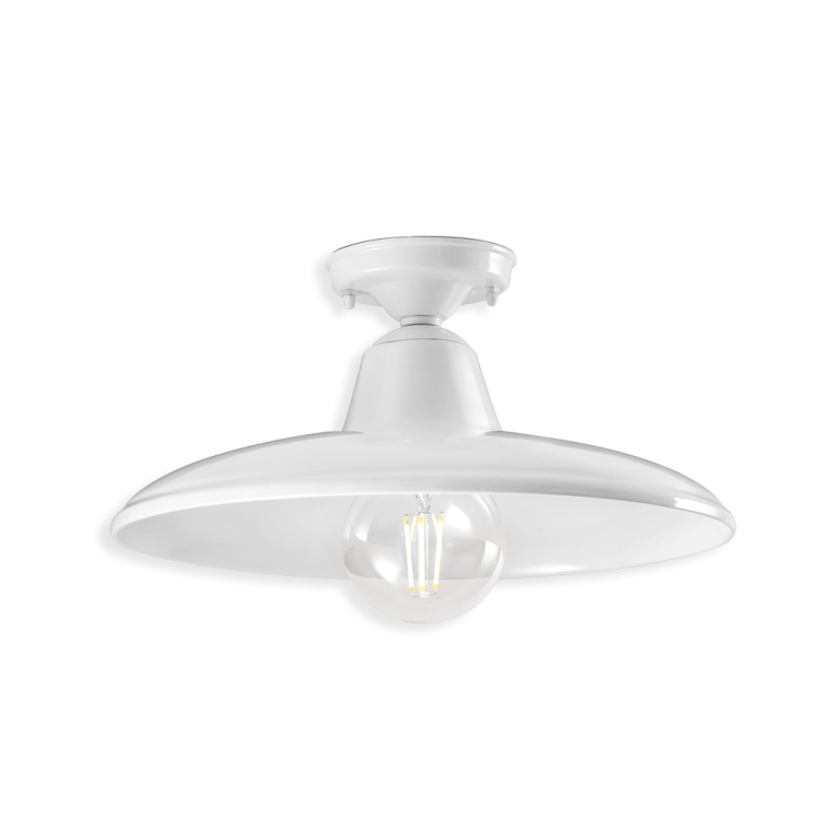 B&W Curve Semi Flush Mount Light Glazed White - FER.C2333-02