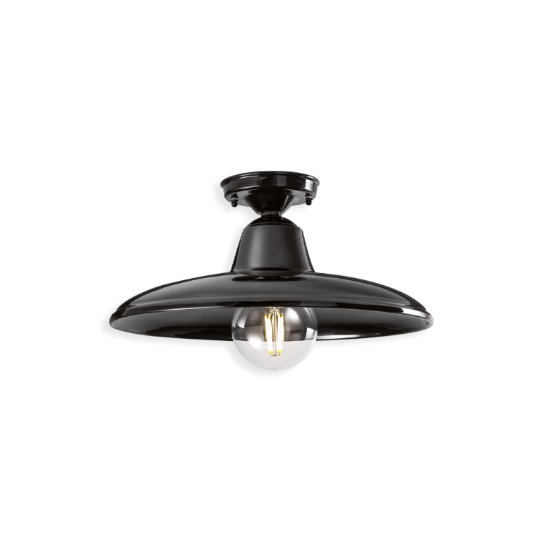 B&W Curve Semi Flush Mount Light Glazed Black - FER.C2333-08