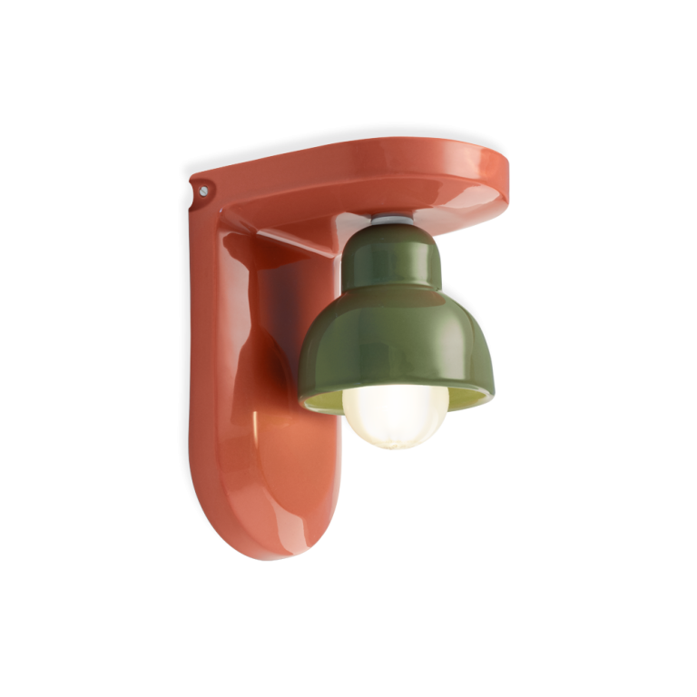 Berimbau Ceramic Wall Light Orange & Sage Green - FER.C2600-APS