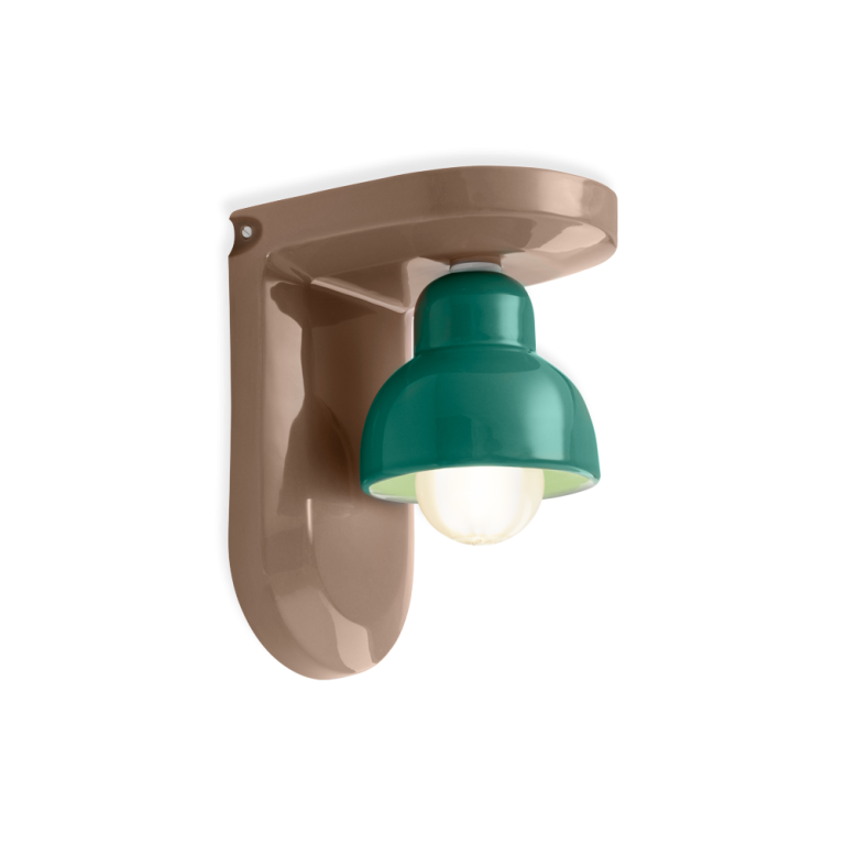 Berimbau Ceramic Wall Light Mocha Brown & Turquoise - FER.C2600-MOT