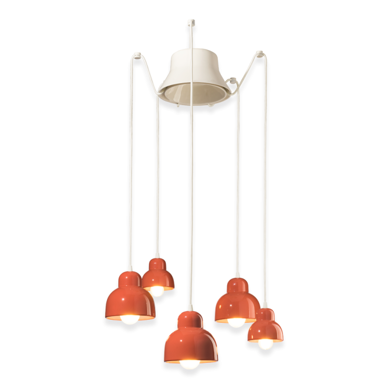 Berimbau 5 Light Pendant Light Orange - FER.C2605-APO