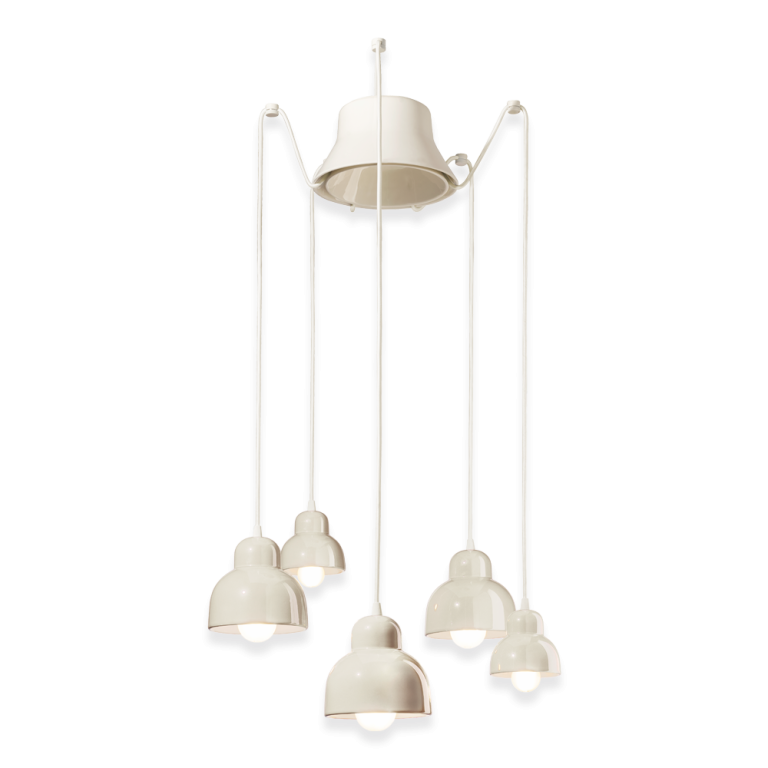 Berimbau 5 Light Pendant Light Cream - FER.C2605-CRM