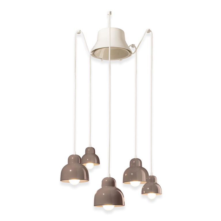 Berimbau 5 Light Pendant Light Mocha Brown - FER.C2605-MOK