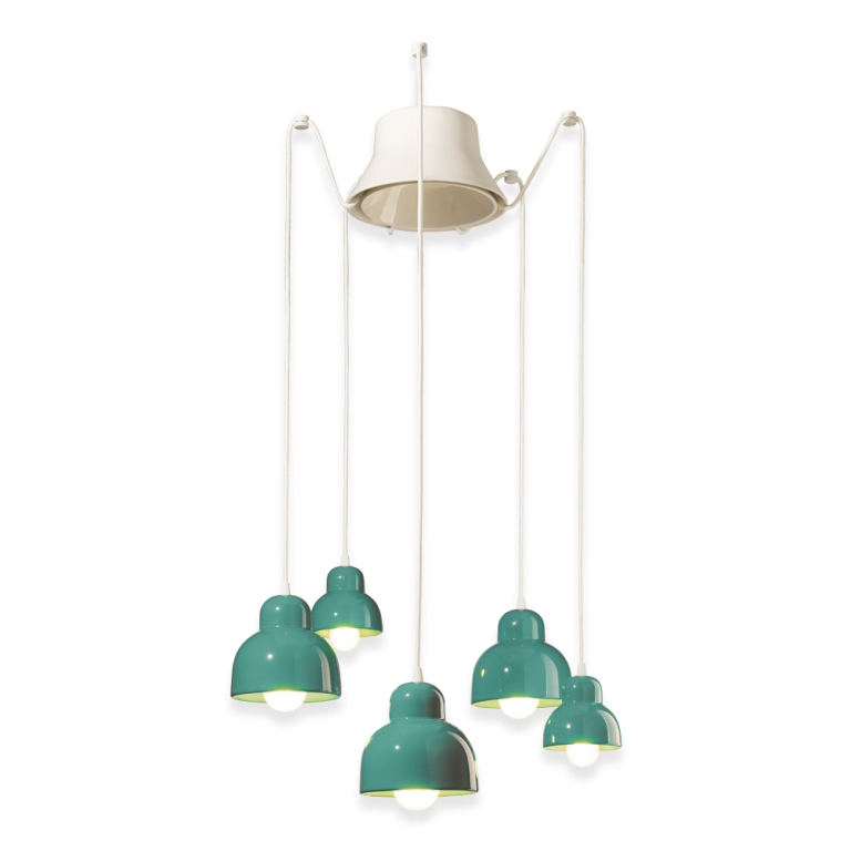 Berimbau 5 Light Pendant Light Turquoise - FER.C2605-TUR