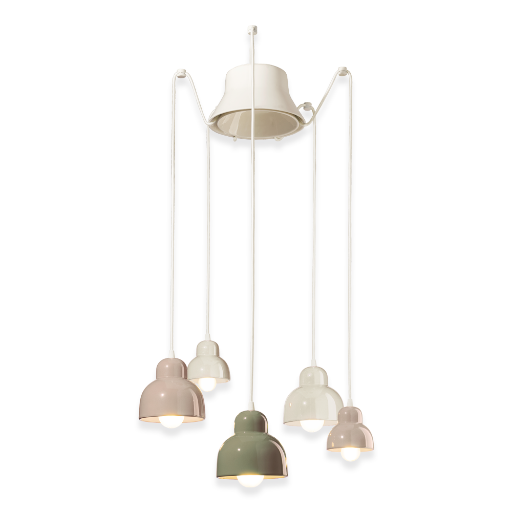 Berimbau 5 Light Pendant Light Configuration 1 - FER.C2606-MIX