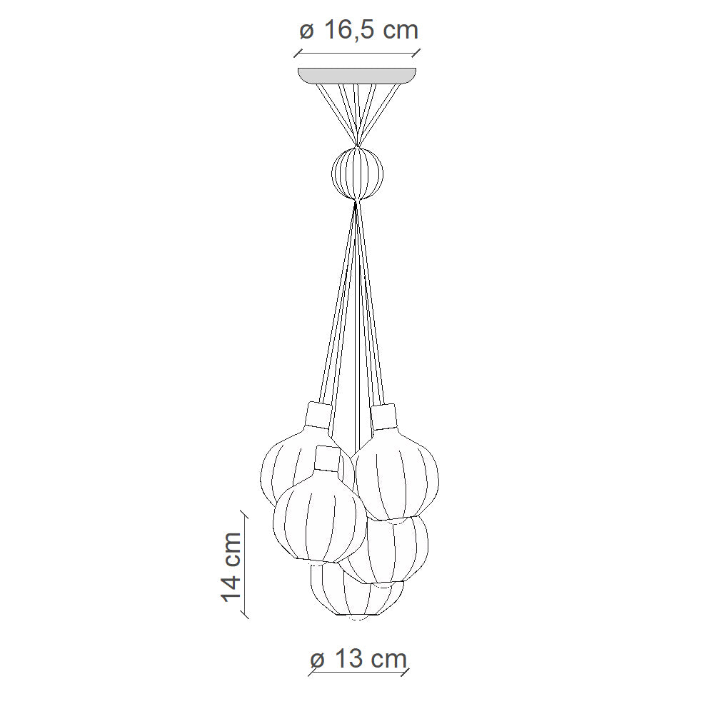 Afoxe 6 Light Pendant Configuration 4 - FER.C2658-MIX