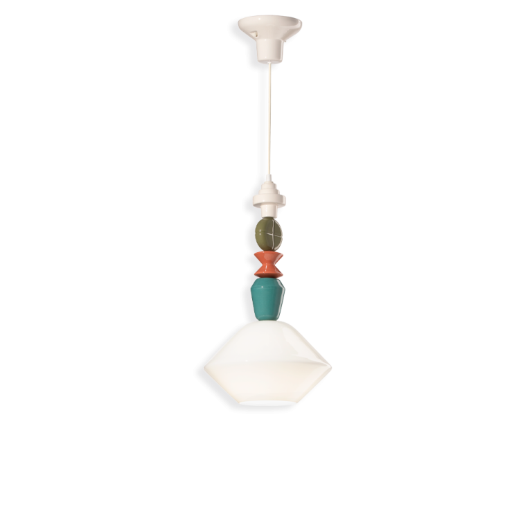 Lariat Diamond Small Pendant Light Milk White - FER.C2710-BLT