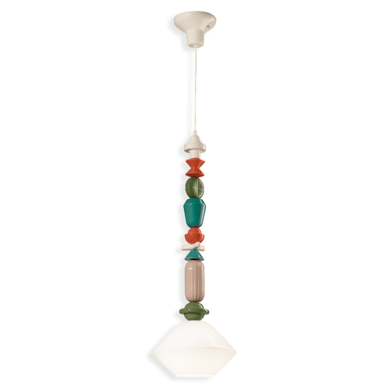 Lariat Diamond Large Pendant Light Milk White - FER.C2712-BLT