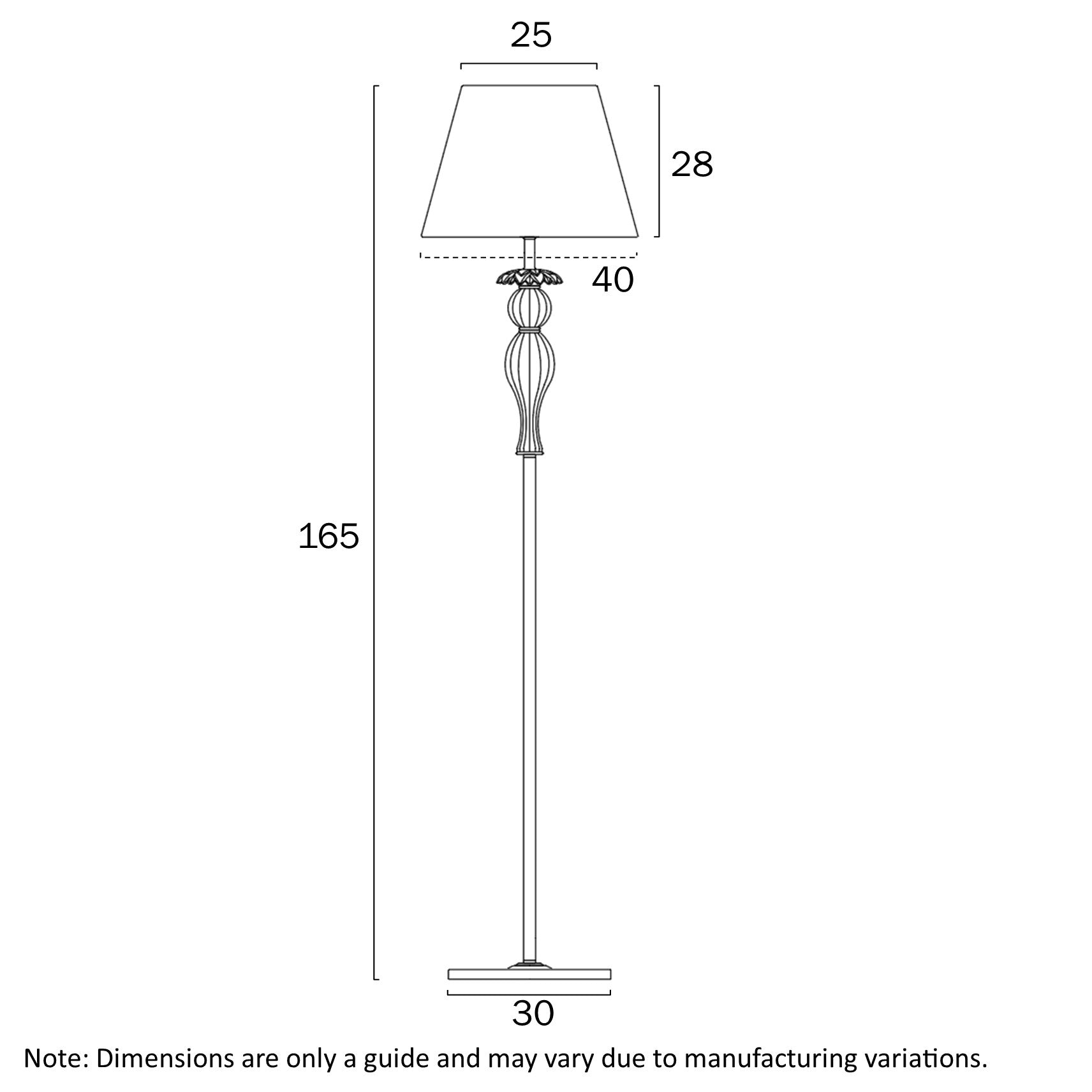 Cadiz Floor Lamp Antique Gold - CADIZ FL-AGCRM