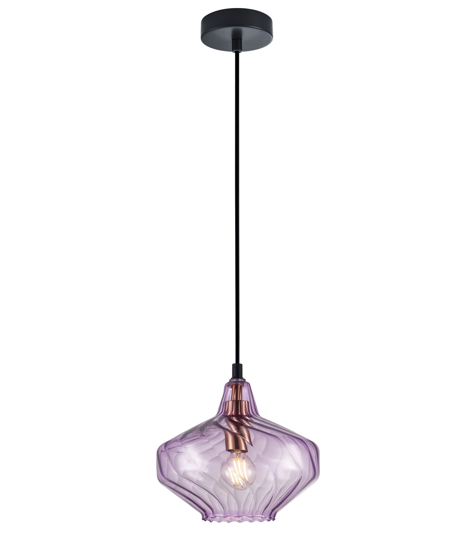 Campana Pendant Light Iron & Glass Purple - CAMPANA3