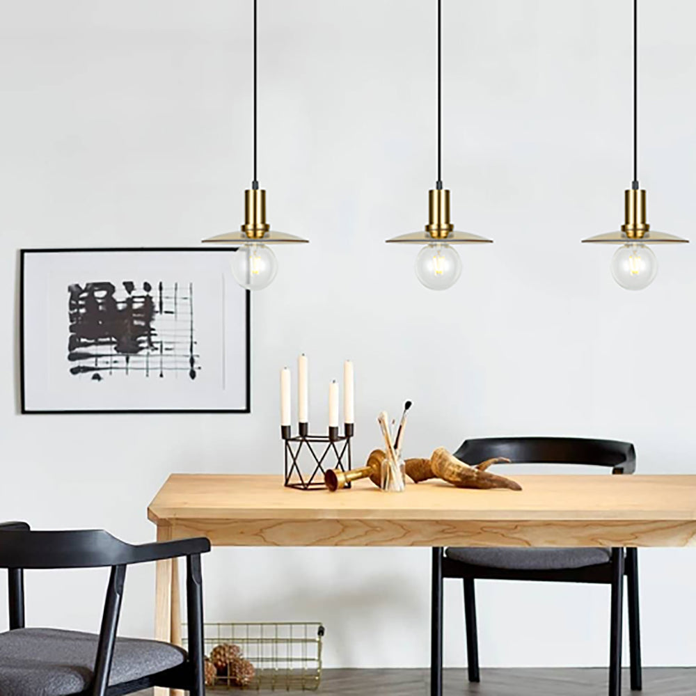 Buy Pendant Lights Australia Chapeau 1 Light Pendant Antique Brass With Amber Coolie Shape Shade 220mm - CHAPEAU2