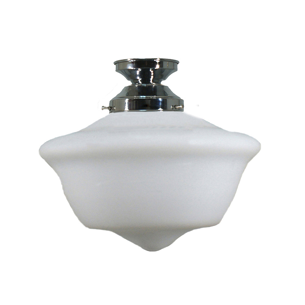 Buy DIY Batten Fix Lights Australia DIY Batten Fix Chrome With 12" Victorian Schoolhouse Opal Matt Glass - 3010028