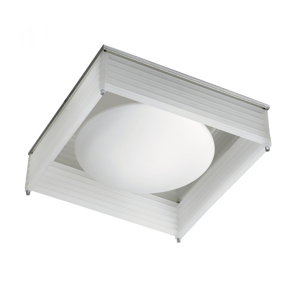 Deco Slat Square Oyster Light White / Chrome Acrylic 3000K - CL2192-WH