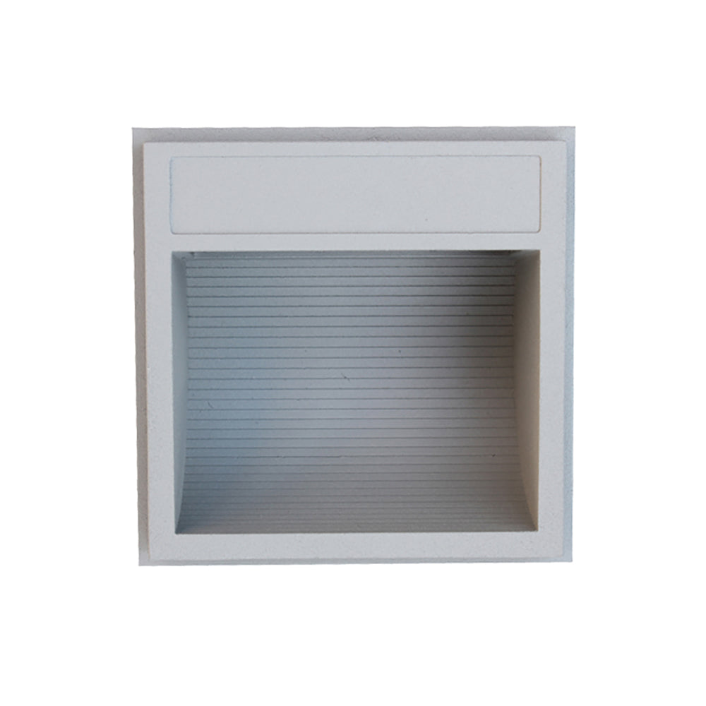 Buy Outdoor Step Lights Australia Exterior LED Surface Mounted Step Light Square Silver 240V 2.4W 5000K IP65 - CLA4186C