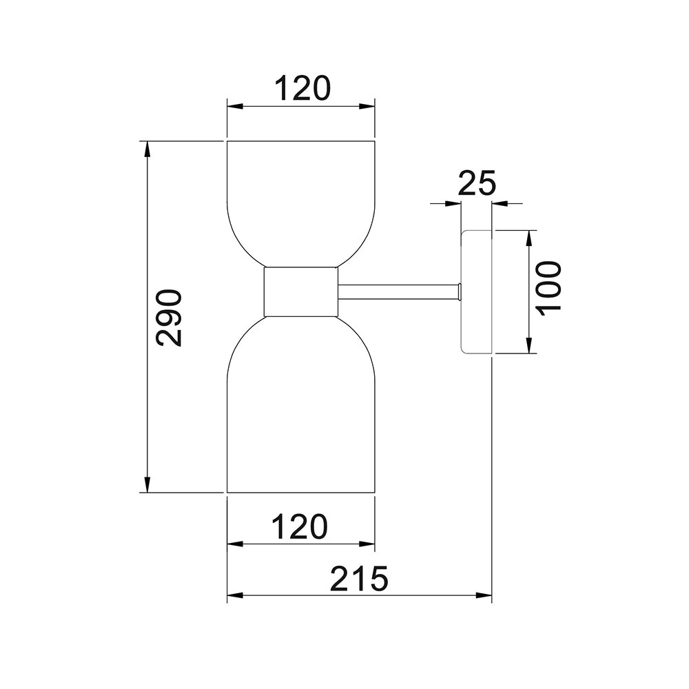 CLESSIDRA Ellipse Wall 2 Lights Chrome Smokey - CLESSIDRA1W