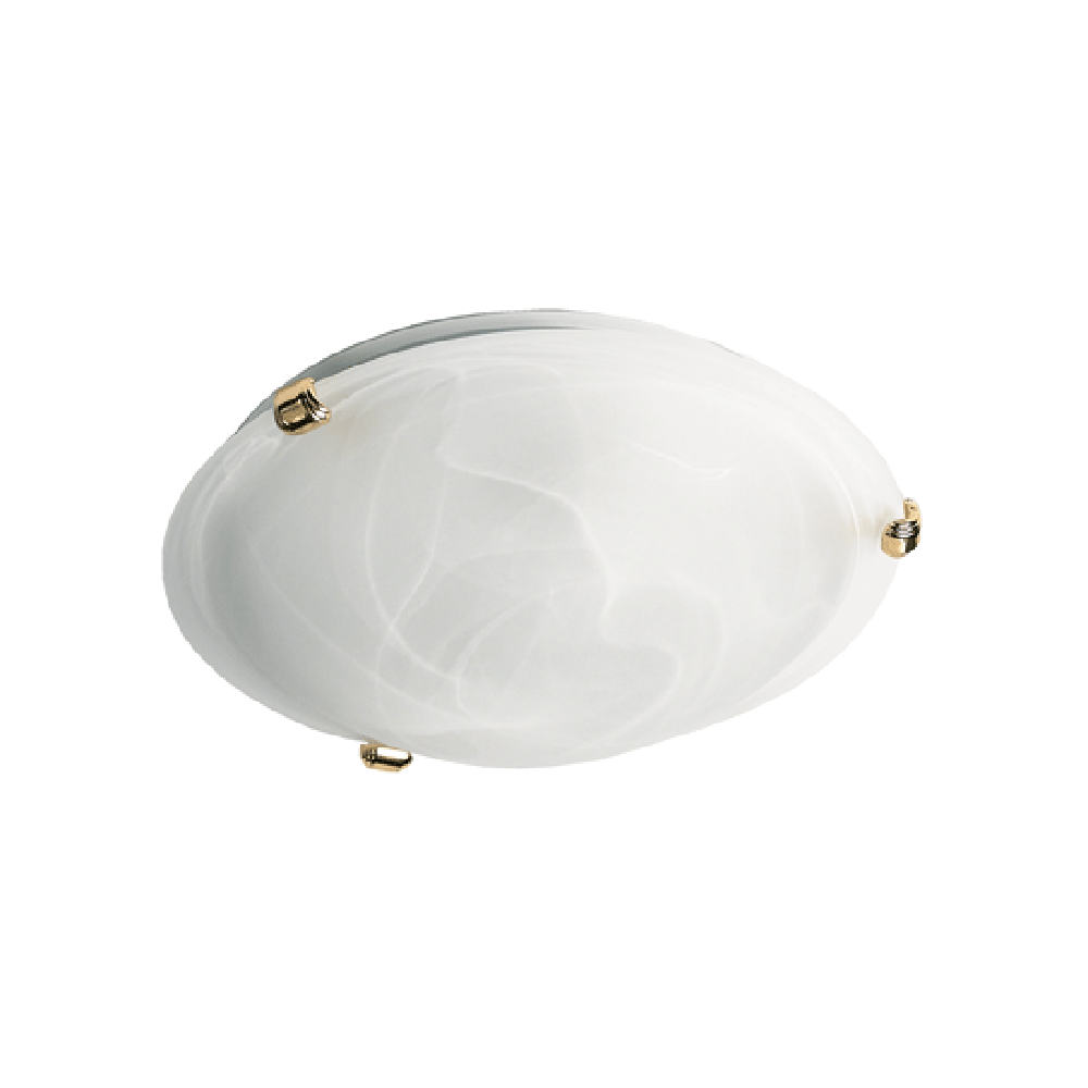Alabaster Oyster Light W300mm White / Brass - CLS8508-BS