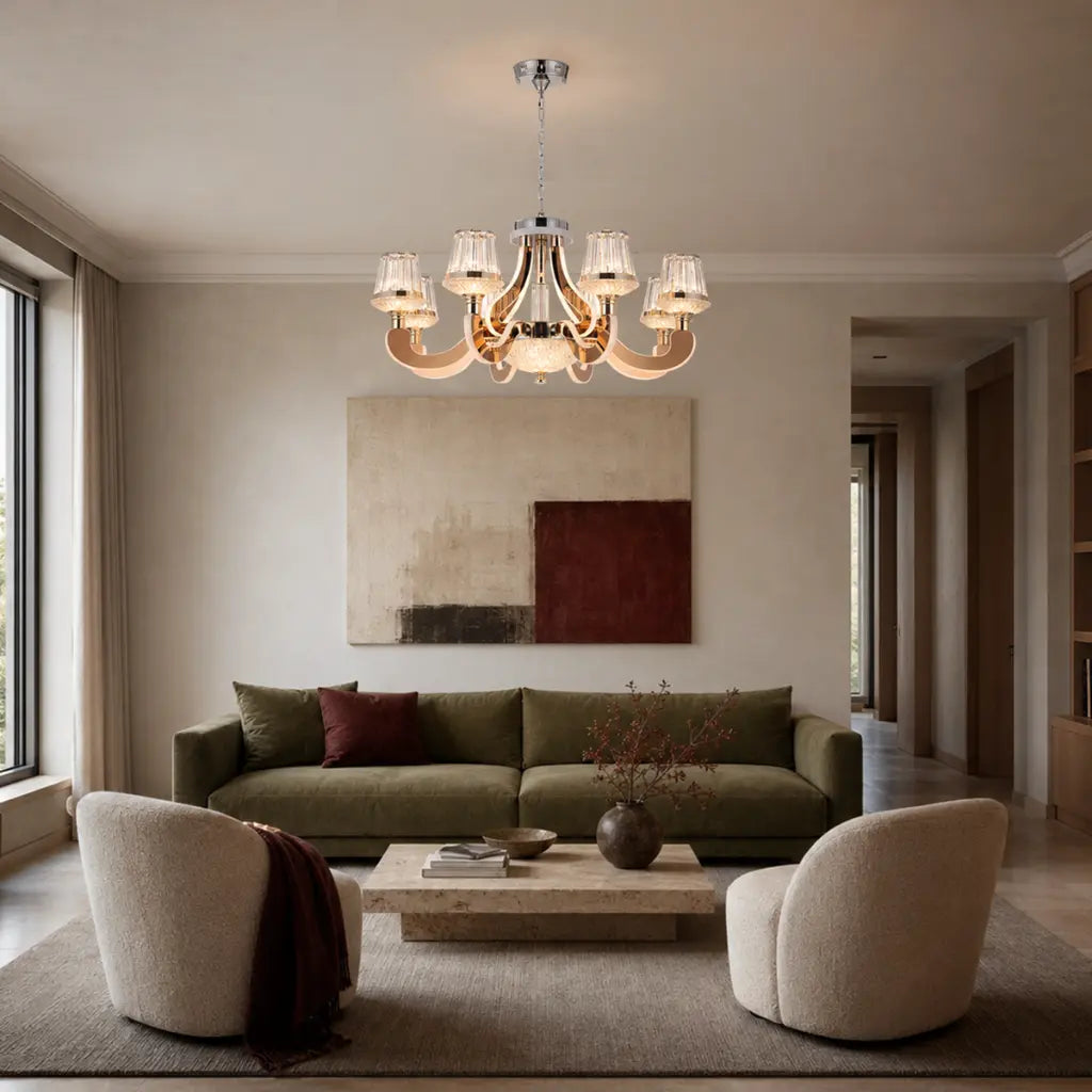 Cognac 8 Light LED Pendant 154W Tri Colour Chrome - COGNAC PE08-CH