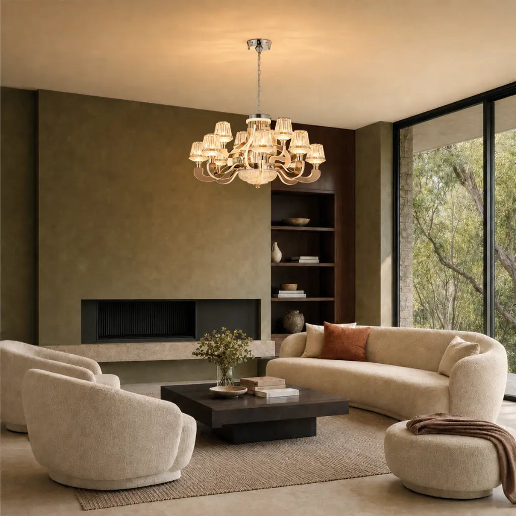 Cognac 12 Light LED Pendant 186W Tri Colour Chrome - COGNAC PE12-CH
