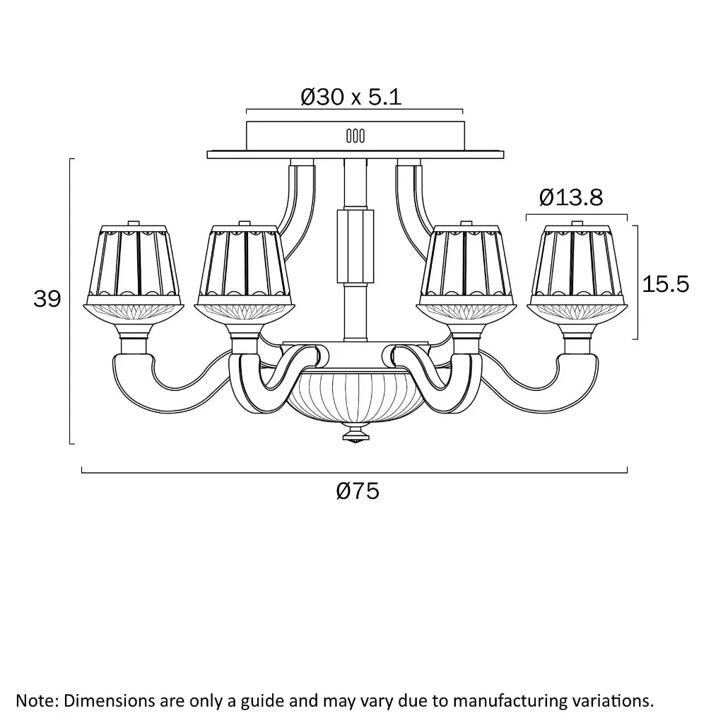 Cognac LED Ceiling Light Tri Colour Chrome - COGNAC CTC6-CH