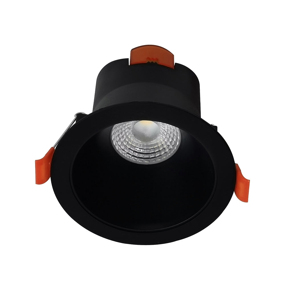 Dimmable LED Downlight Low Glare 9W TRI Colour Black - COMET05