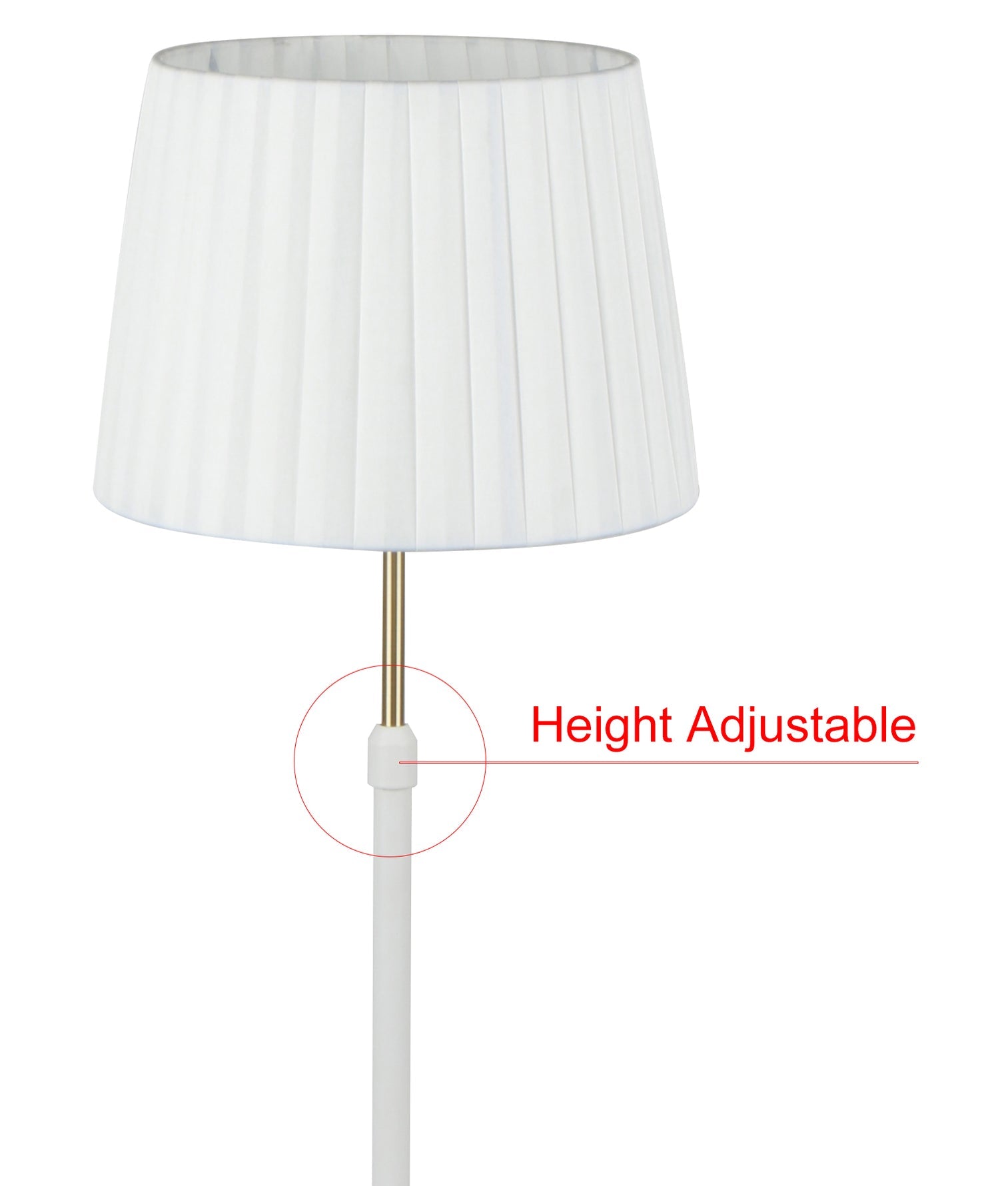 Crecer Height Adjustable Table Lamp White & Antique Brass - CRECER-T2