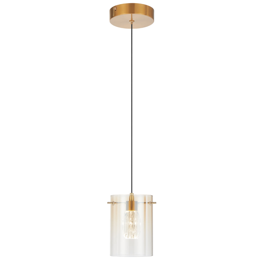 Crevil  LED Pendant 4W 4000K Antique Gold & Amber - CREVIL PE1-AGAM