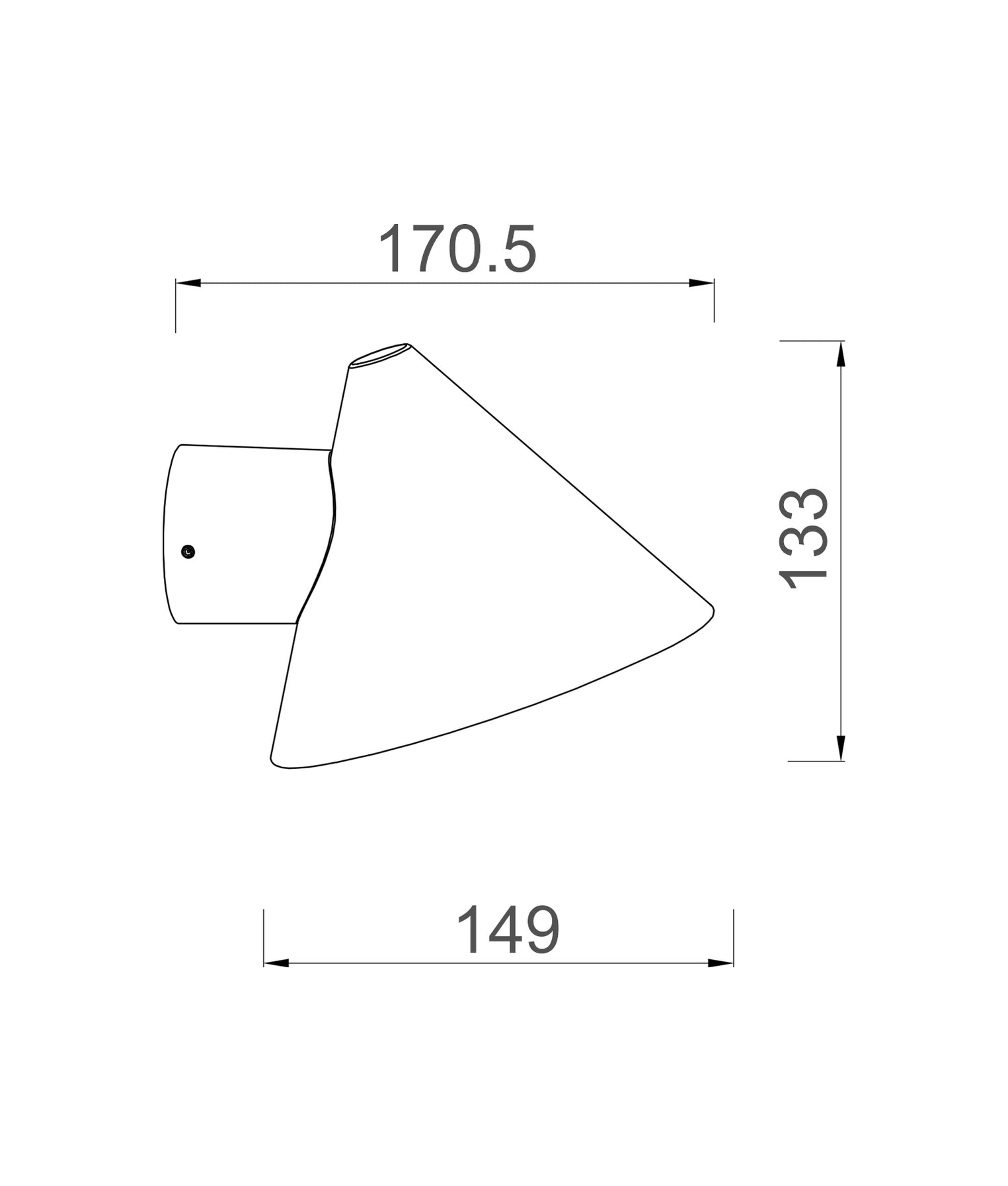 Cuchara Exterior Cone Surface Mounted Wall Light Matte White - CUCHARA2