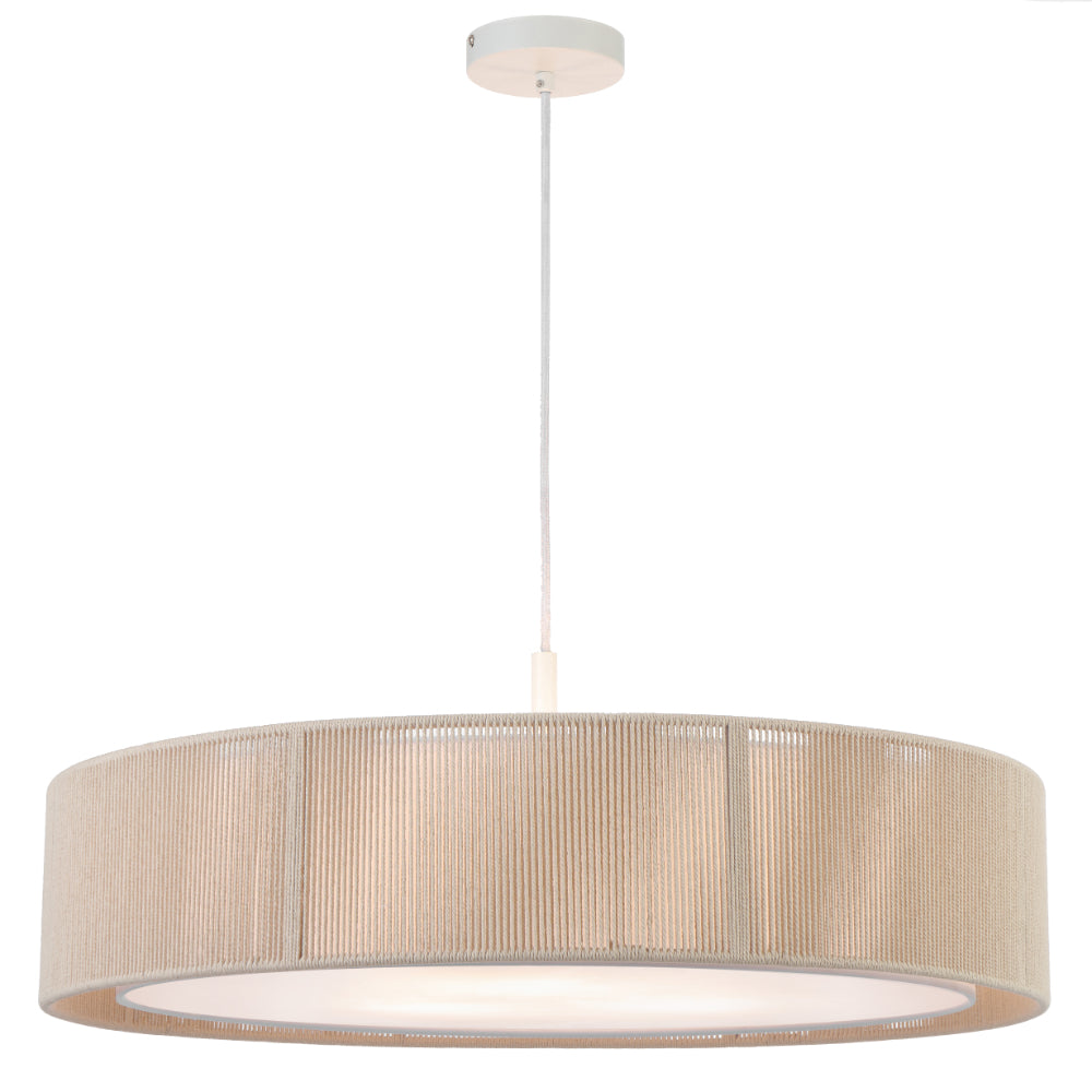 Cusco 700mm Pendant Light Natural & White - CUSCO PE70-NATWH