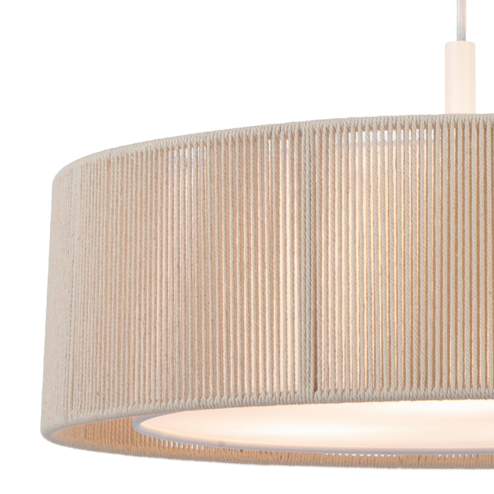 Cusco 700mm Pendant Light Natural & White - CUSCO PE70-NATWH