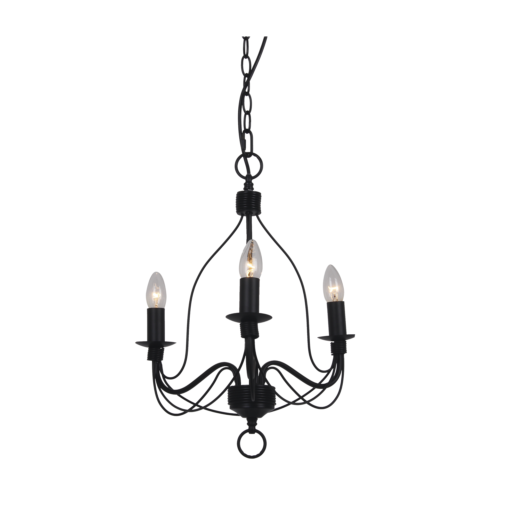 Candice 3 Light Pendant Black - MDACAN3BK
