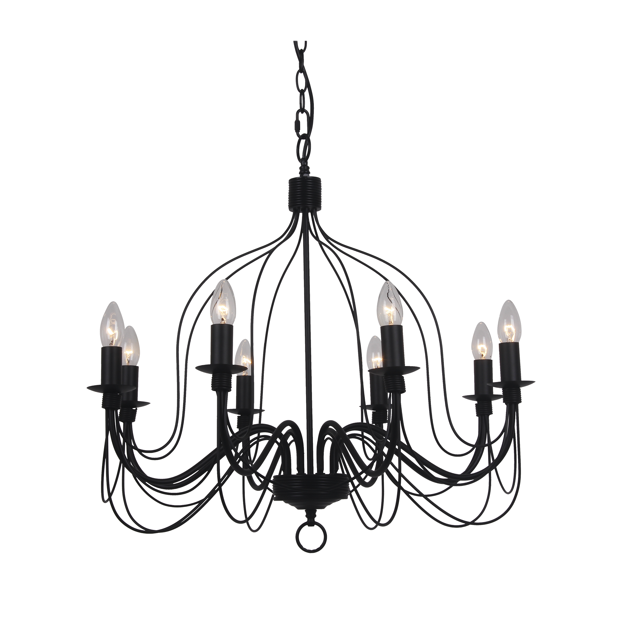Candice 8 Light Pendant Black - MDACAN8BK