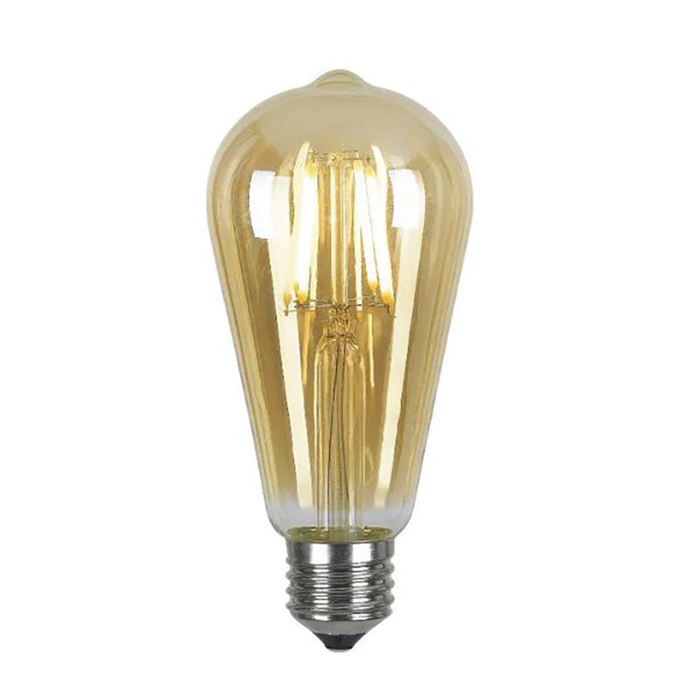 LED Filament Globe ES 240V 8W Amber Glass 3000K - GL F.PILT.8-CL83