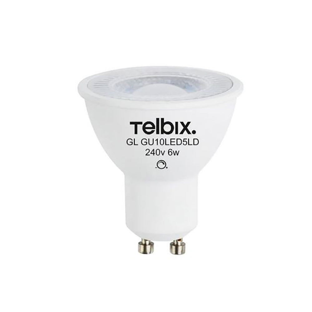 LED Globe GU10 240V 5W White Polycarbonate 5000K - GL GU10LED5LD-85