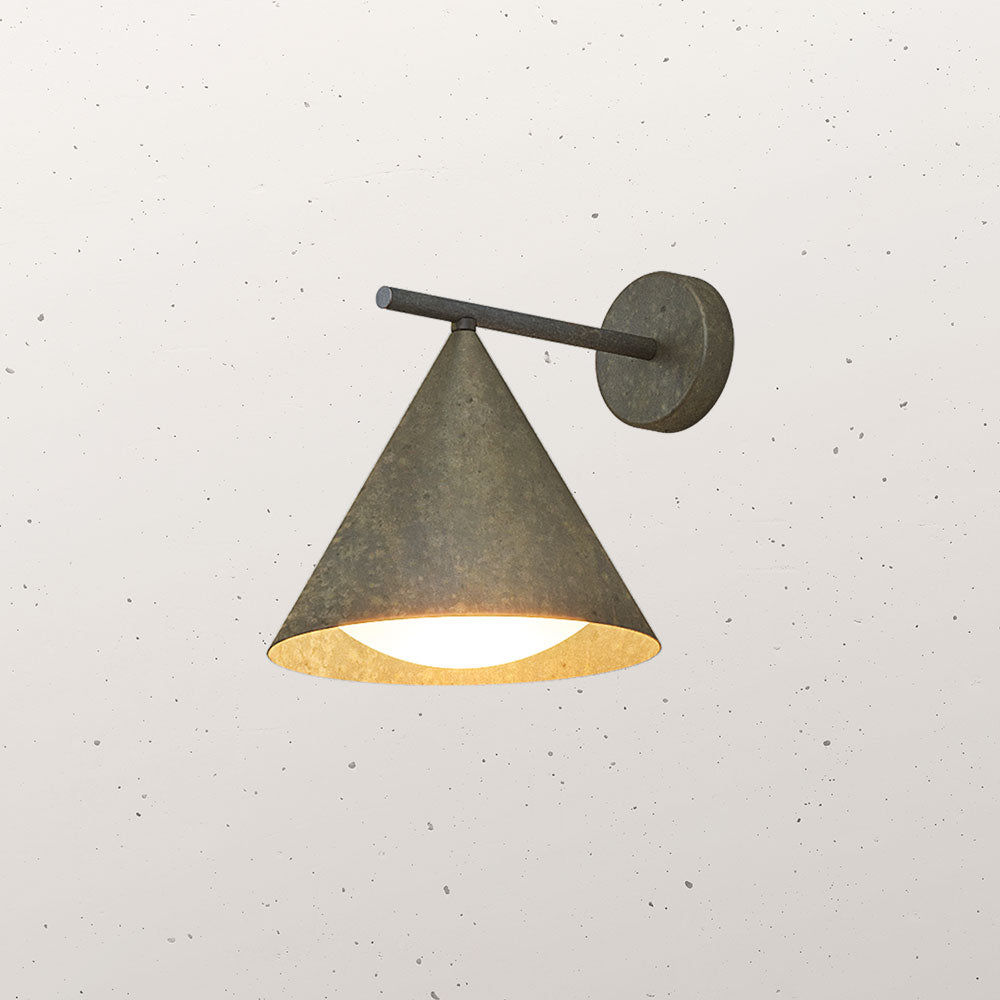Cone Outdoor Straight Wall Light Pre Aged Brass - IL.286.18.OOB