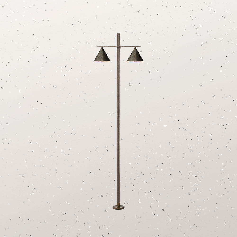 Cone 2 Light Post Light Antique Brass - IL.286.21.OOB