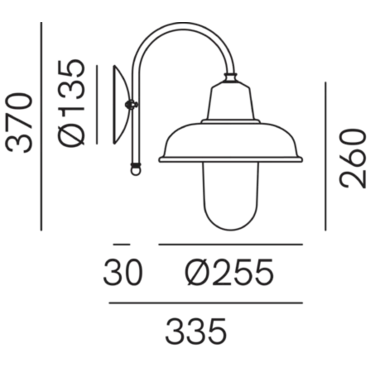 Contrada Curve Outdoor Wall Light Transparent - IL.243.26.ORT