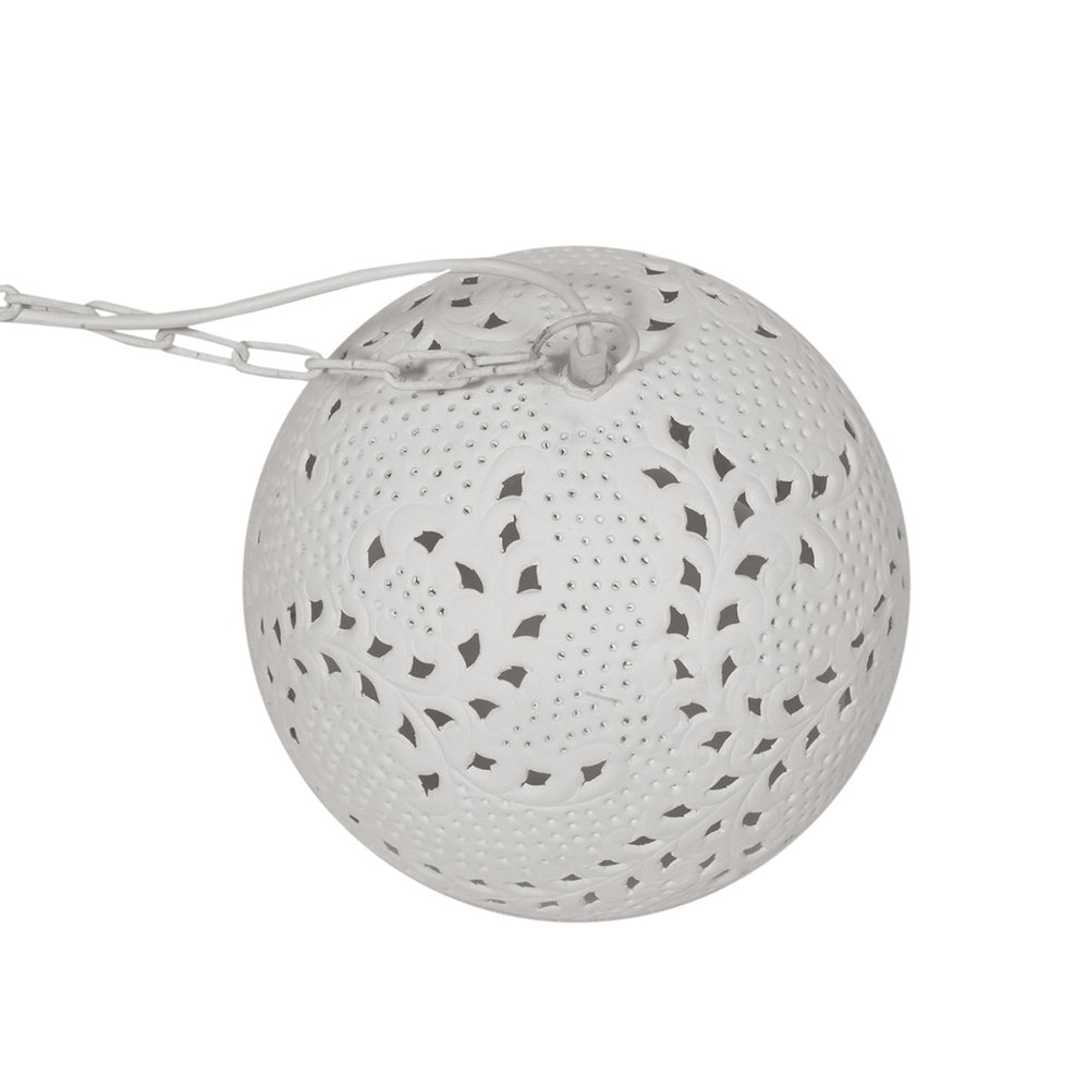 Coral Small 1 Light Hand Cut Patterned Dome Pendant - White - ZAF13004
