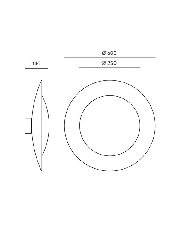 Coss Large LED Wall Light 24W 3000K White & Brass - ARO.A1203/60/BCO-ORO