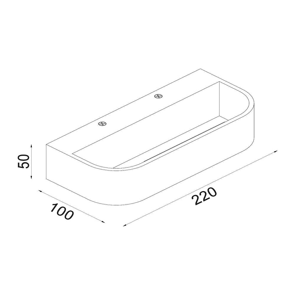 Dhaka Up & Down Wall Light White Aluminium 3CCT - DHAKA