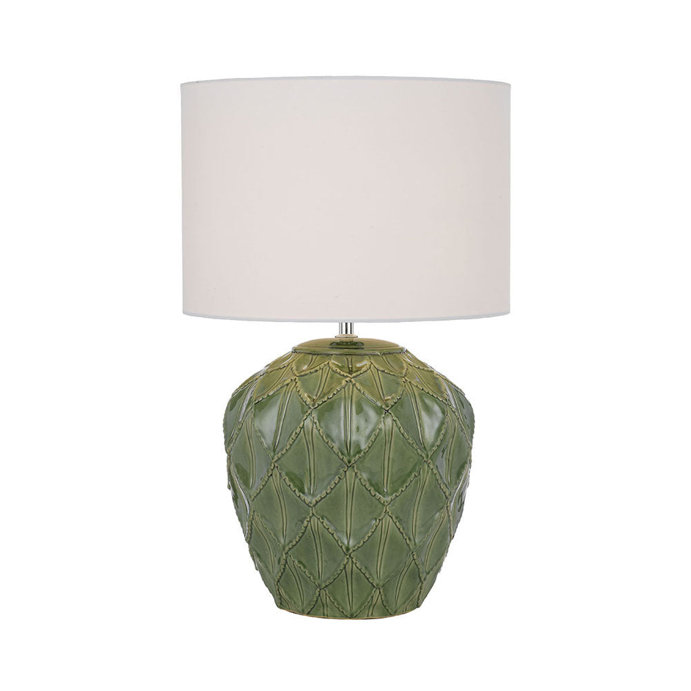 Diaz Table Lamp Light Green Ceramic / White Fabric - DIAZ TL-GNWH