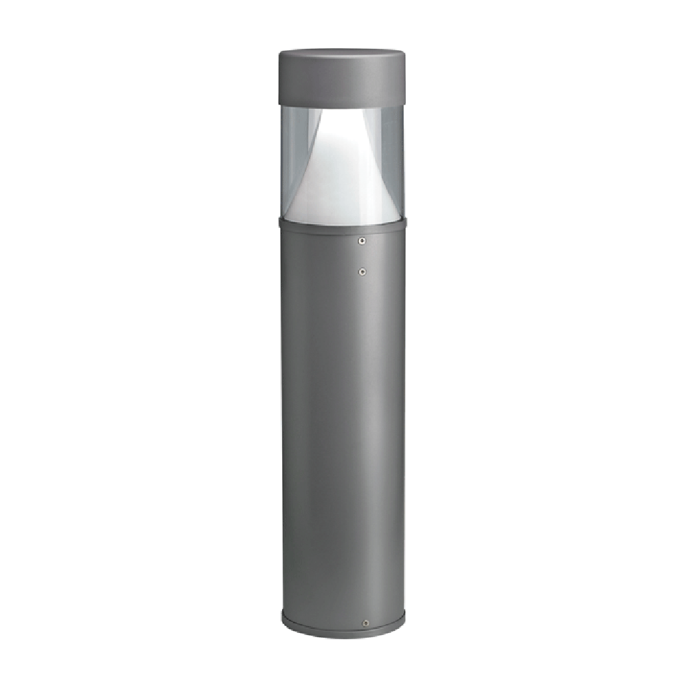 Eclipse Bollard Light With Sensor Silver / Grey Resin 4000K- DUBMS80-SI