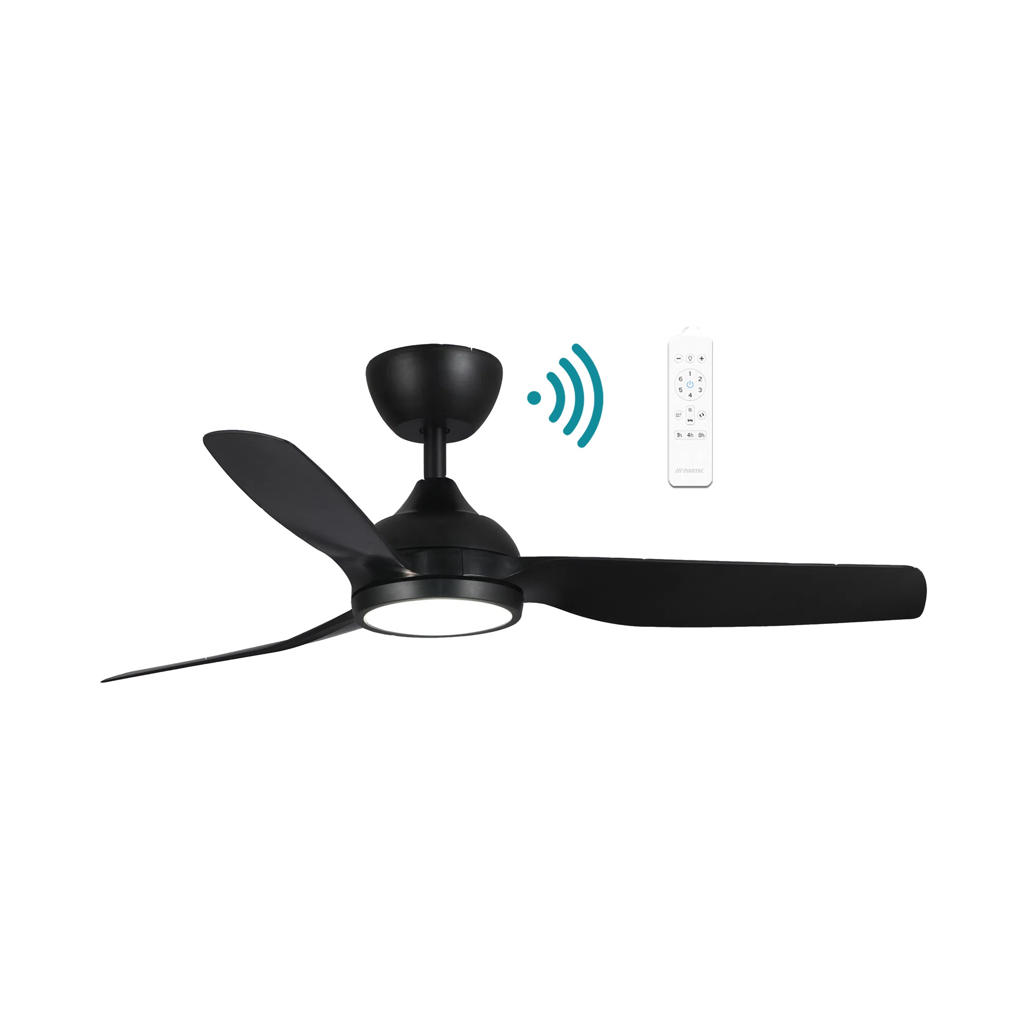 Daytona DC Ceiling Fan With LED Light 52" 3 Blade Matt Black With WIFI Remote - MDDC1333M