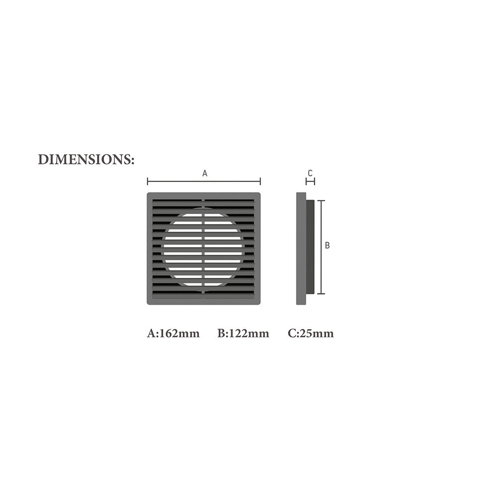 Buy Fan Accessories Australia Standard Square Fixed Louvre Grille 125mm White - V125FL