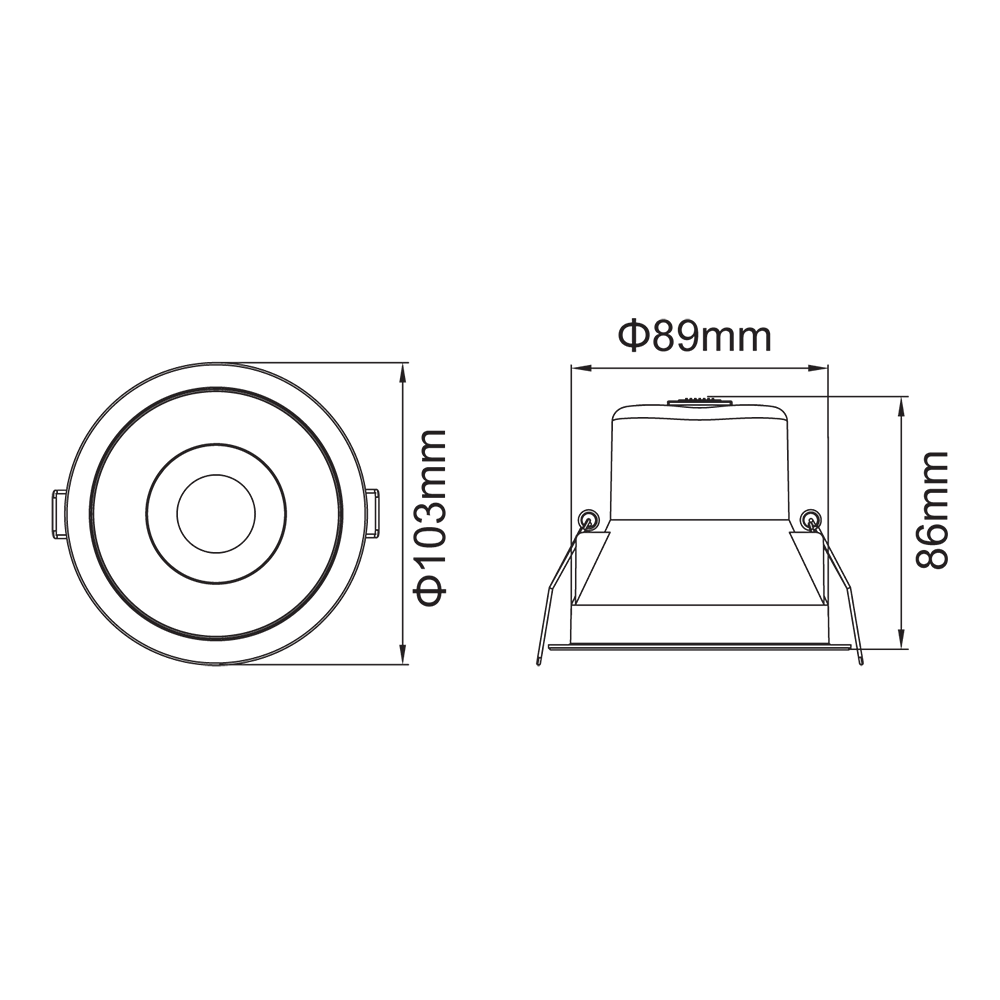 Buy Recessed LED Downlights Australia Marklite Recessed LED Downlight Black Polycarbonate 3CCT - 171014BK