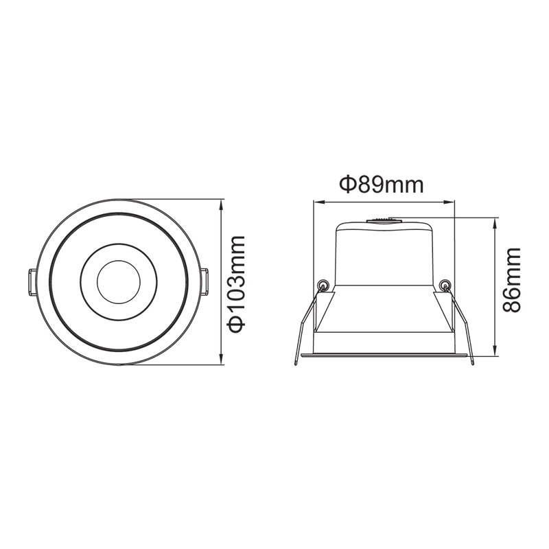 Marklite Low Glare Recessed LED Downlight White Polycarbonate 3CCT - 1