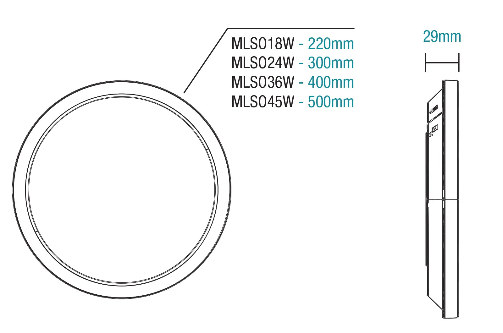 Spectra Dimmable LED Slim Oyster Light 36W TRI Colour Matt White - MLSO36W