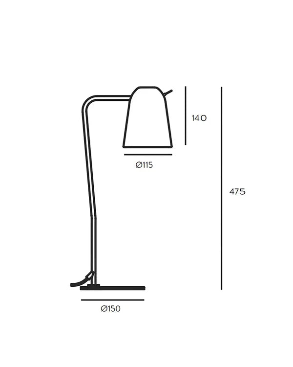 Dobi Table Lamp Matte Black - ARO.S1207