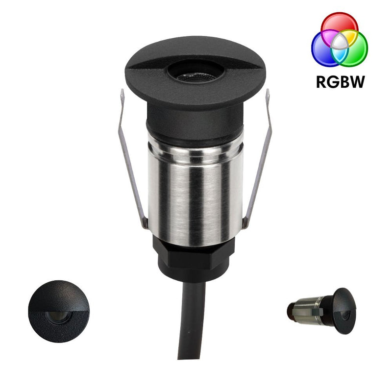 EMIT-25 LED Micro Eyelid Inground Light 24V 1W RGBW Black - 10042
