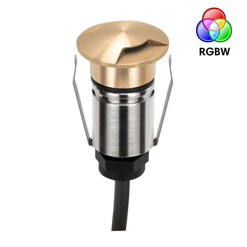 EMIT-25 LED Micro 2-Way Inground Light 24V 1W RGBW Brushed Brass - 10064