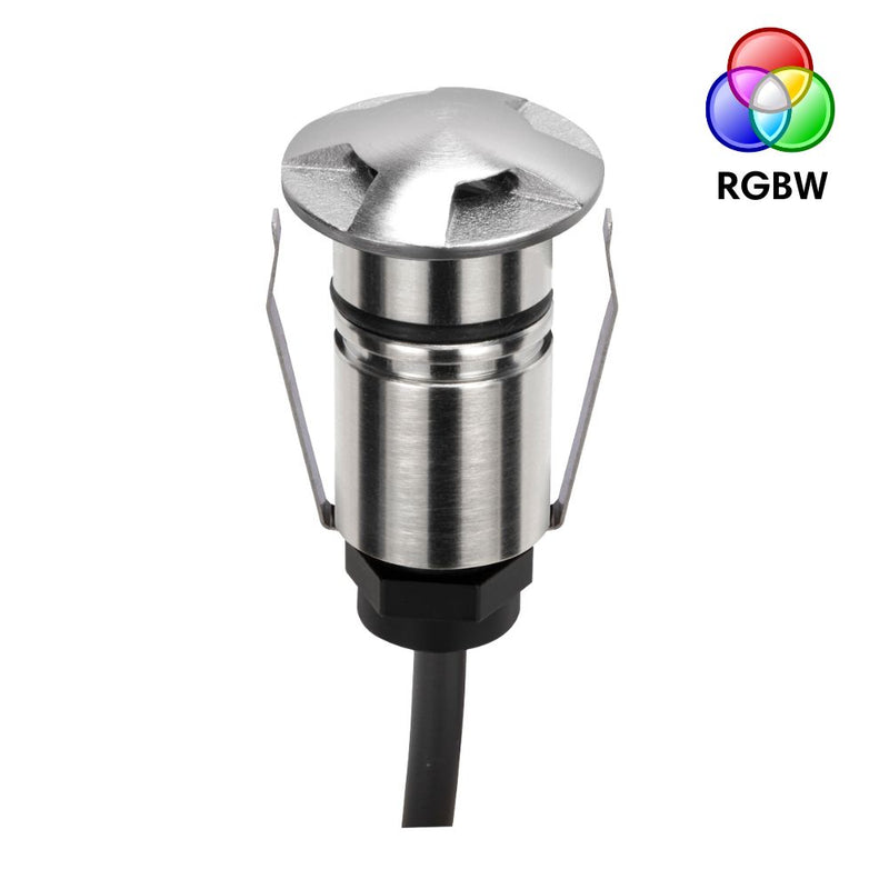 EMIT-25 LED Micro 4-Way Inground Light 24V 1W RGBW Stainless Steel - 10056